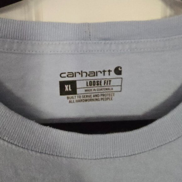 Mens Carhartt short sleeve pocket tshirt light blue XL - Picture 2 of 3